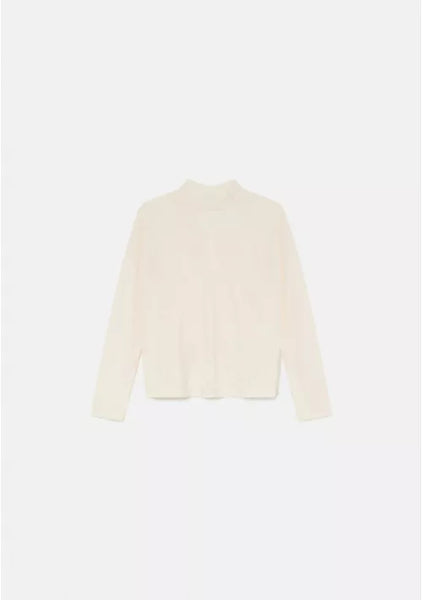 Compania Fantastica - White Long Sleeve Top with Mock Neck